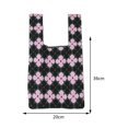 thumbnail image 3 of Bolsos Con Asa Superior Bolsos con asa superior para mujer, bolso de muñeca de punto con contraste de color de flores para viajes (negro) Sywqhk Para Estrenar, 3 of 8