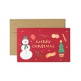 thumbnail image 1 of Carte de Vœux de Noël Créative Mignonne Dessin Animé Bonhomme de Neige, 1 of 1