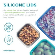 U-Konserve Stainless Steel Food Storage Bento Box Container, Leak Proof Silicone Lid Dishwasher Safe - Plastic Free (15oz Clear)