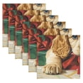 thumbnail image 6 of BZSMCE Satin Native Fab Cotton Dinner Napkin Puppy under Christmas Tree Reusable, 6 of 8