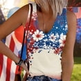 thumbnail image 5 of Ribbed July 4th Tank Tops for Women V Neck Independence Day Patriotic Sleeveless Tops Festival Trendy Outfits Beige, S, 5 of 5