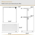 thumbnail image 2 of Walsunny Electric Standing Desk, Adjustable Height Gaming Desk, 55.1 x 24 Inches Ergonomic Stand Desk with Electric Lift, Home Office Desk with White Frame/White Top, 2 of 7