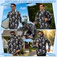 thumbnail image 5 of SEANATIVE Men's Summer Fishing Hoodie Top Long Sleeve UV Protection Hooded Fishing Shirt with Mesh Face Mask, Hiking Running T-Shirt Cooling Outdoor Wear, 3XL, Skull Rose Gray Black, 5 of 7