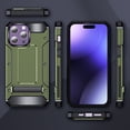 thumbnail image 4 of Decase for iPhone 15 Pro Max 2023 Dual-layer Protector Case,Rugged Dorp Proof Shockproof Built-in Invisible Folding Kickstand TPU Bumpe Hard PC Back Cover Case for iPhone 15 Pro Max,Armygreen, 4 of 8