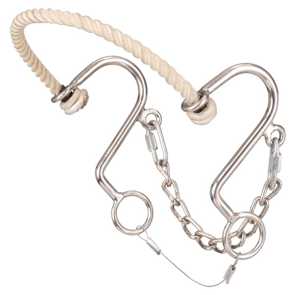 Tough 1 Bit S Hackamore Rope Nose Control Stainless Steel 25117