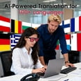 thumbnail image 4 of Wiher Smart Glasses with AI Translation, Bluetooth Audio Sunglasses with Manual Photochromic Lenses, Voice Assistant, Real-Time Translation, Supports 144+ Languages, Great for Business, Travel(Red), 4 of 9