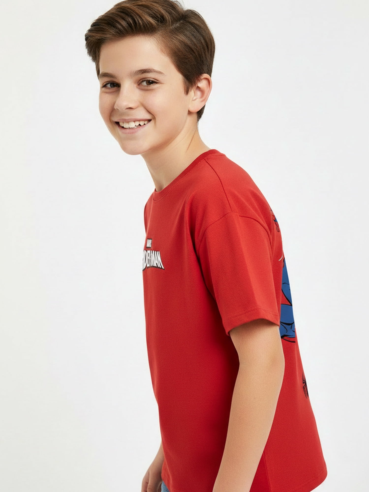 Spider-Man Boys' Embroidered Tee with Short Sleeves, Sizes 4-18