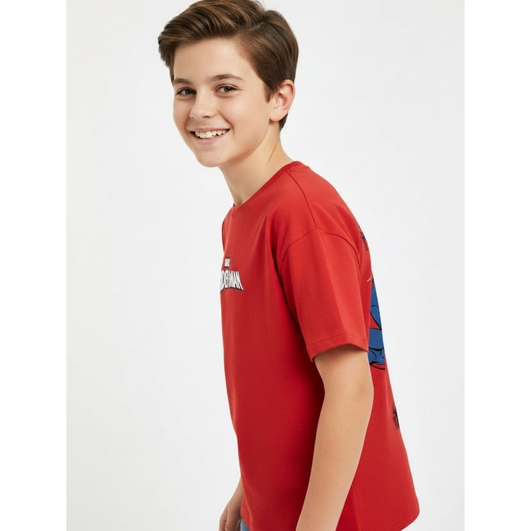 Marvel Spider-Man Boys' Embroidered Short Sleeve Tee photo 4