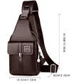 thumbnail image 5 of Leathario Men leather Sling Bag Chest Bag Shoulder Bag Crossbody Casual Bag Pack Multipurpose, 5 of 7