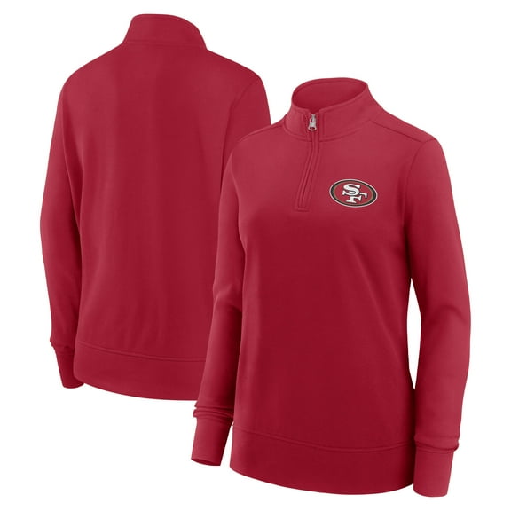 Women's Logo Athletic Scarlet San Francisco 49ers Velocity Quarter-Zip Jacket