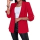 thumbnail image 3 of Blazer de Larga para Mujer, Informal, de Negocios, con Abertura Frontal, para Trabajo y Oficina. Rojo L, 3 of 6