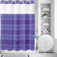 thumbnail image 3 of No Hook Shower Curtain, Buffalo Plaid Shower Curtains for Bathroom with See Through Top Window, Purple Blue Farmhouse Gingham Striped Waterproof & Washable Bath Curtain Extra Long 72"x84", 3 of 9