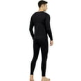 thumbnail image 5 of Fshiont Mens Thermal Underwear Set Fleece Lined Long Johns Base Layer Winter Clothes Top Bottom Elasticity​ Black XL, 5 of 5