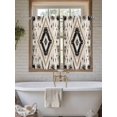 thumbnail image 7 of Kitchen Curtains 54 Inches length, Boho Black Brown Window Treatment Curtain Drapes, Retro Geometric Southwestern Ethnic Thermal Insulated Drapes for Basement Hotel RV, 42"x54", 2 Panels, 7 of 7