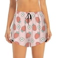 thumbnail image 2 of Gukieu Strawberry And Flowers Print Women's Sports Shorts with Drawstring Elastic Waistband for Running, Yoga, Fitness-Medium, 2 of 7