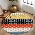 thumbnail image 2 of Round Area Rug 8 Ft, Modern Bohemian Washable Non-Slip Circle Carpet for Living Room/Bedroom, Colorful Minimalist Abstract Paisley Boho Collection Low-Profile Large Area Rugs for Indoor, 2 of 8