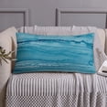 thumbnail image 3 of King Pillow Cases Standard Size - Teal Turquoise Fluid Stripes Soft Envelope Closure Microfiber Block Print Pillow Cover, Wrinkle Stain Resistant Travel Pillow Covers Standard Size 20x36in, 3 of 7