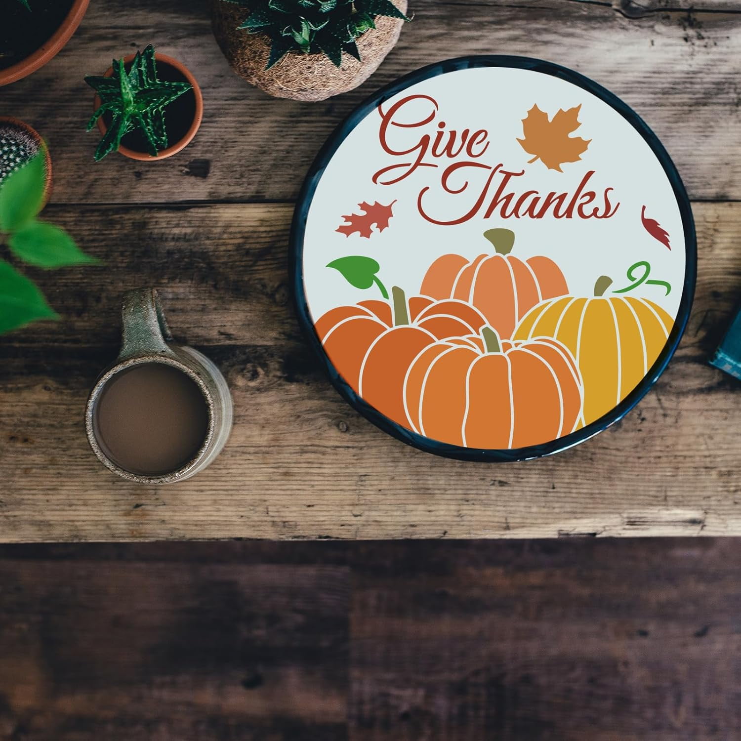 Large Give Thanks Stencils Set – 9 Pack Vertical/Horizontal Templates With Pumpkin & Leaf For Wood Signs