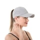thumbnail image 5 of Gorra de béisbol con cola de caballo entrecruzada para mujer, gorra de béisbol ajustable con moño alto y desordenado, sombrero de protección UV de verano con ala grande (gris), 5 of 5