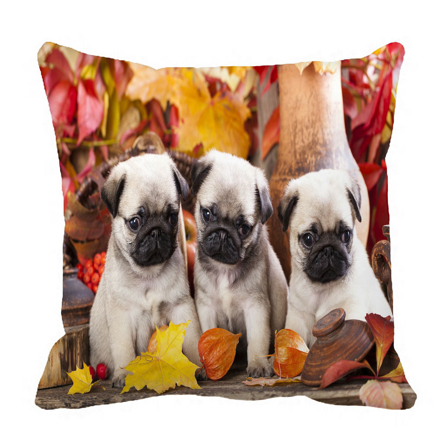 Pug Dog Pet Pillow Case Cushion Cover 18 x 18 inches 