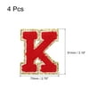 thumbnail image 2 of Uxcell 4Pcs Chenille Letter Patches Iron on Letter Patches Red K Alphabet Decorative Repair Embroidered Patches, 2 of 6