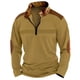 thumbnail image 1 of Sudadera sin capucha para hombre, informal, de color liso, con tejido sin capucha, para mantener el calor, con capucha, de manga larga, de poliéster, 1 of 5