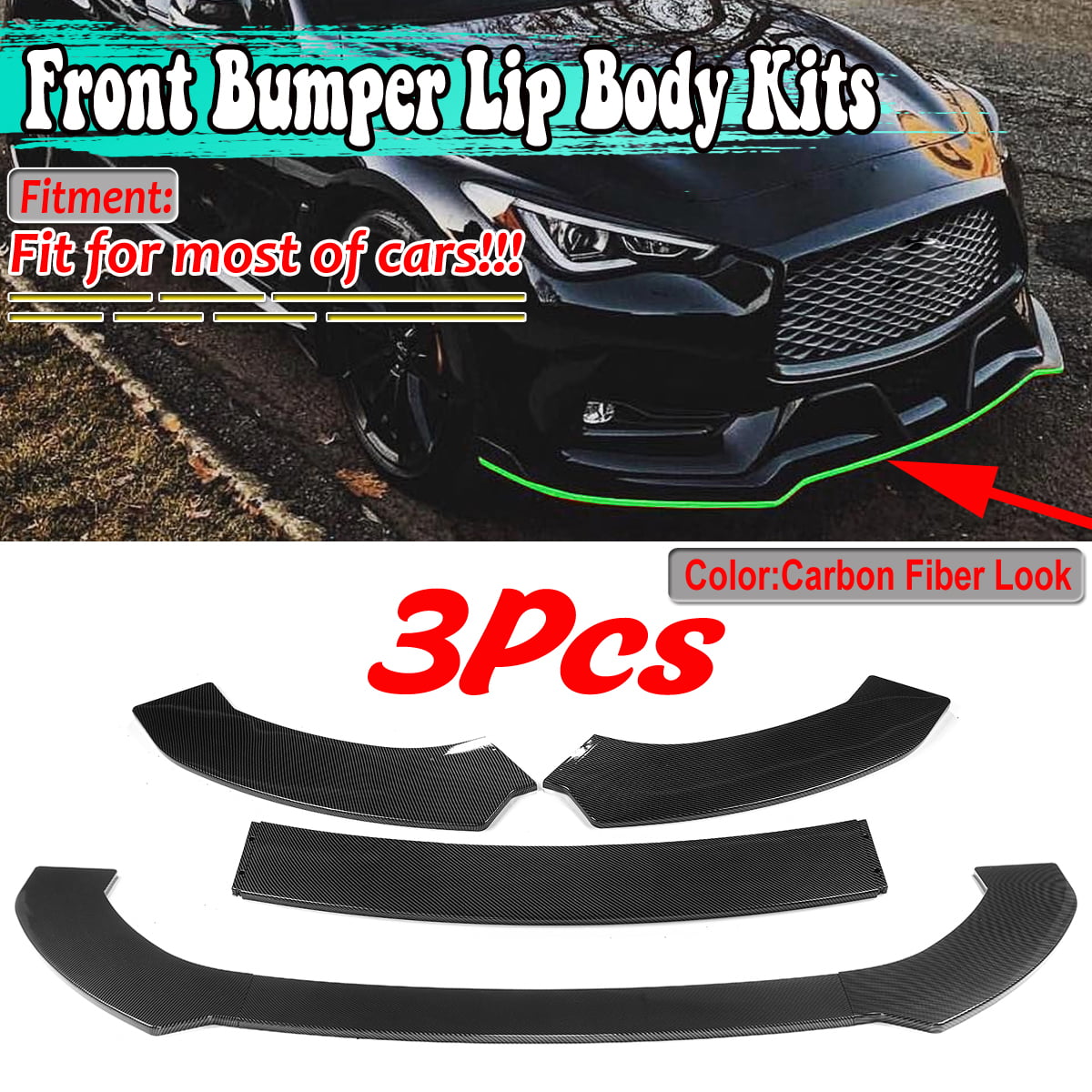 Front Bumper Spoiler Lip Body Kit Splitter Chin for BMW E90 E91 E92 E93 F10 AN 