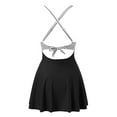 thumbnail image 5 of QHFBli Women One Piece Swimsuit Cutout One PC Skirt Swimsuit V Neck Wrap Tie Back Swimdress Bathing Suits, 5 of 5