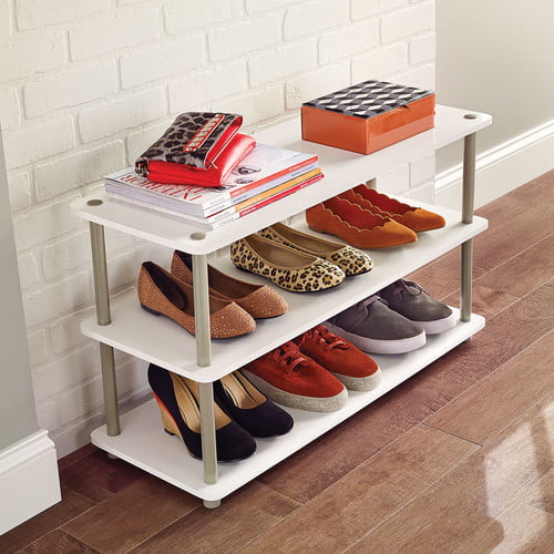 Azadx 3-Tier Shoe Rack Shoe Tower Shelf Storage Organizer Cabinet Stackable Shelves Suit forEntryway Closet 