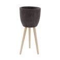 thumbnail image 2 of DecMode 16" x 32" Black Fiber Clay Contemporary Planter, 1 - Piece, 2 of 5