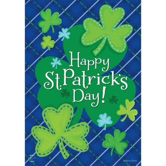 Briarwood Lane St. Patricks Day Garden Flag 12x18 For Outdoor Happy Shamrocks For St. Patricks Day Shamrock Irish Garden Flag Garden Flag Flags For Outside