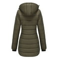thumbnail image 6 of Lumento Down Coats for Women Casual Hoodies Puffer Jacket Winter Fall Warmth Water-Resistant Long Sleeve Outwear Olive Green L, 6 of 7