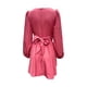 thumbnail image 4 of Vestido fruncido de una línea Mini vestido fluido Vestido de fiesta de cóctel informal para mujer Ygjytge Rosa T M para Mujer, 4 of 7