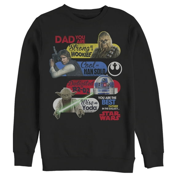 Men's Star Wars Dad You Are the Best Father in the Galaxy Sweatshirt Black Large