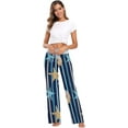 thumbnail image 6 of FREEAMG Women Pajama Pants Lounge Pants Long Stretch Comfy Sleepwear Nautical Starfish Stripe Seashell, 6 of 7