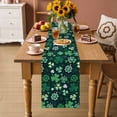 thumbnail image 3 of Table Runner - 72 Inch Long, St. Patrick's Day Kitchen Dining Table Runner Dresser Scarves, Shiny Shamrocks Green Botanical Leaves Farmhouse Decor for Coffee Tables Wedding Party Banquet, 3 of 8