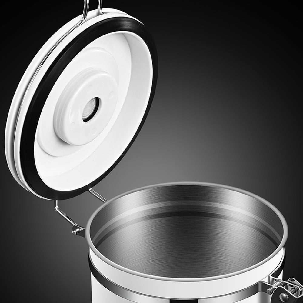 Coffee Canister for ground coffee with Transparent Window,Date Tracker,Scoop,304 StainlCGJ-0518- Steel Kitchen Food Airtight storage container for Coffee Beans or Grounds, Tea, Sugar