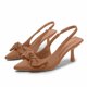 thumbnail image 3 of Correas de Tacón para Tacones Altos de Satén Punteado Pie Slingbacks, Tacones Altos de las Mujeres Abrir la Espalda Color Sólido, 3 of 8
