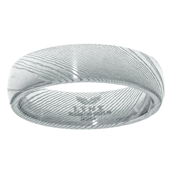 Metro Jewelry Damascus Steel Unique Band Ring for Men - 6 MM Wide - Size 9