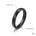 thumbnail image 2 of PAMTIER 4mm Unisex Tungsten Steel Domed Black Carbon Fiber Imitated Meteorite Inlaid Stackable Ring Promise Wedding Band Comfort Fit Size 10, 2 of 5