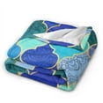 thumbnail image 3 of XMXY Fleece Throw Blanket for Couch, Blue Green Morocco Lightweight Plush Fuzzy Cozy Soft Bed Blankets and Throws for Sofa, 60"x50" inches, 3 of 8