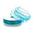 thumbnail image 2 of Ribbon Traditions 7/8" Wired Sheer Organza Ribbon Turquoise 10 Yards, 2 of 5