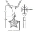 thumbnail image 4 of Dazzlingrock Collection Round White Diamond Star Pendant for Women with 18 Inch Silver Chain (0.06 ctw, Color I-J, CLarity I1-I2) in 14K White Gold, 4 of 6