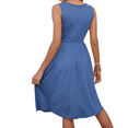 thumbnail image 3 of Women Summer Dresses Sleeveless Casual Loose Swing Button Down Midi Dress with Pockets, 3 of 3