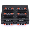 thumbnail image 2 of SP-24 Mini 2-IN-4-OUT Stereo Audio Amplifier Switcher Box Speaker Splitter,1 x Speaker Box,Black&red, 2 of 7