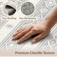 thumbnail image 6 of ODIKA 9'x12' Gray Cream Southwestern Geometric Striped Washable Area Rug Diamond Motif Pattern with Aztec Inspired Non-Shedding, Easy Care for Master Suite, California King, Under Bed, 6 of 7