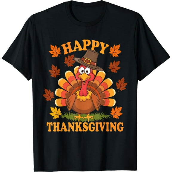 Happy Thanksgiving Funny Turkey Family Dinner Thanksgiving T-Shirt,Top Tees,Black