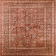 thumbnail image 1 of Ahgly Company Machine Washable Indoor Square Industrial Modern Sunrise Orange Area Rugs, 8' Square, 1 of 7
