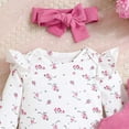 thumbnail image 5 of Kogui Baby Girl Clothes Baby Girl Outfit Newborn Infant Baby Girls Clothes Ribbed Romper Bodysuit Pants Set Fall Winter Outfits 0 3 6 9 12 18 24 Months (Hot Pink,12-18 Months), 5 of 9