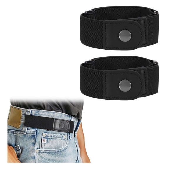 WHIPPY Men's No Buckle Belts for Jeans Elastic Belt for Women Adjustable Stretch Belt